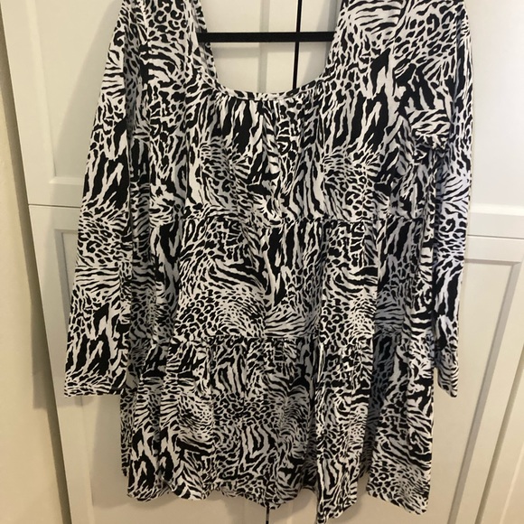 ASOS DESIGN Animal print three tiered dress - Picture 4 of 4
